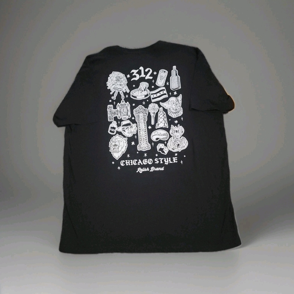 Relished Chicago Style Graphic Tee - Black & White